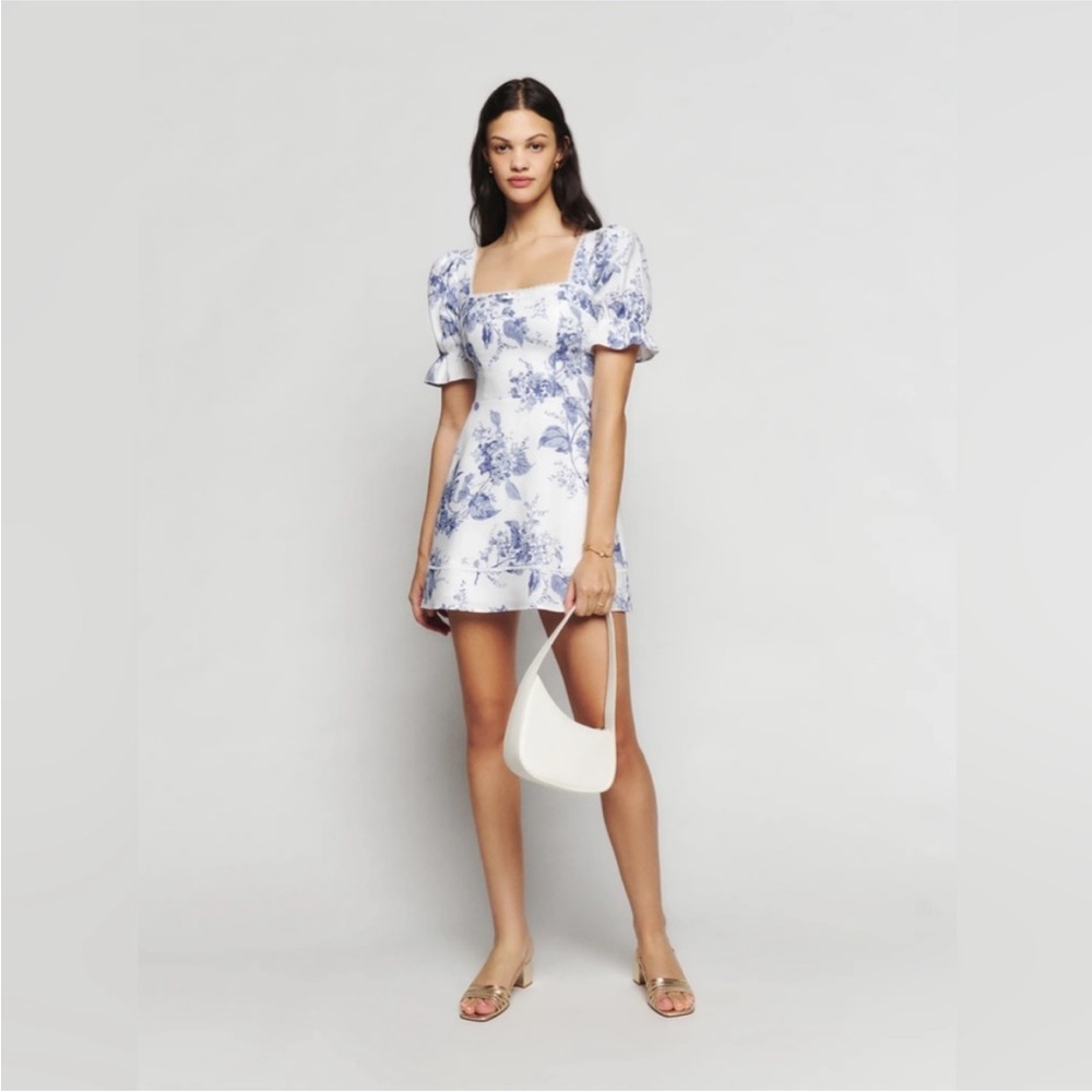 NWT Reformation Evianna Linen Dress (Lupine) Size 2